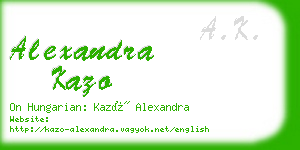 alexandra kazo business card